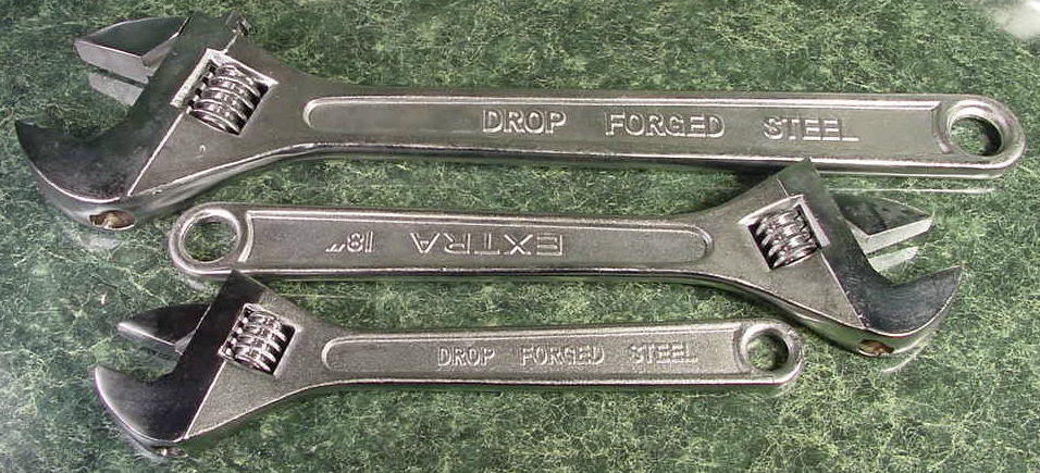 3pc JUMBO ADJUSTABLE WRENCH SET 15" 18" 24"  Heavy Duty  Big wr inch and metric