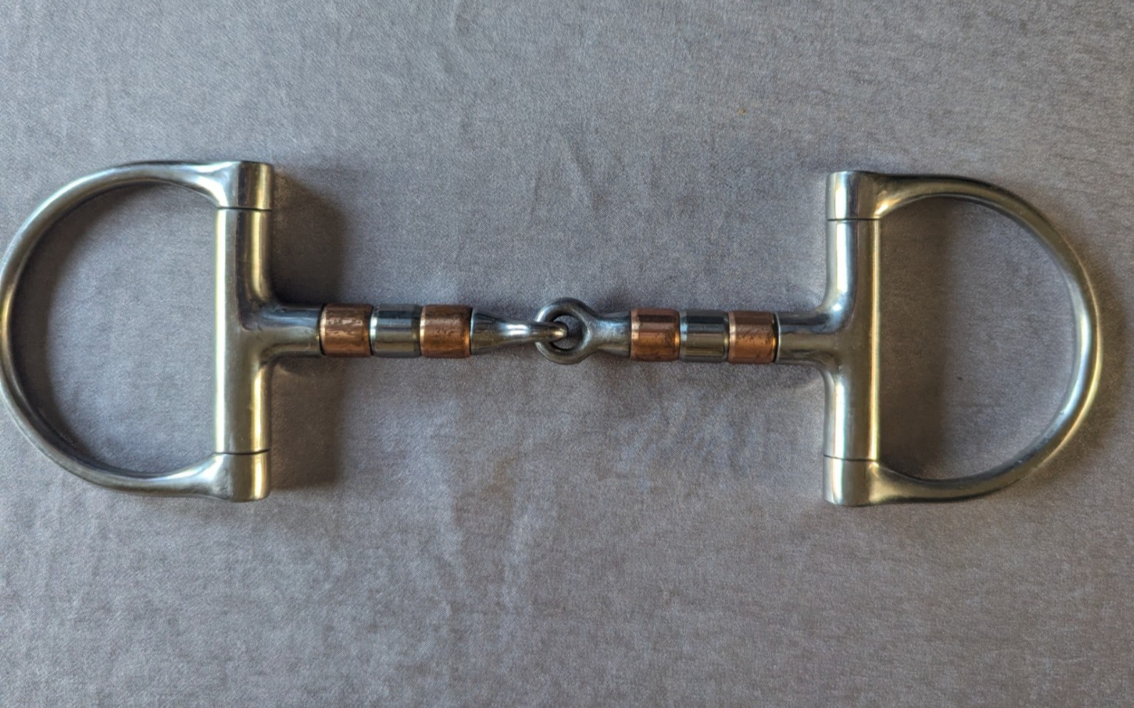 Western SS Copper Roller Snaffle D-Ring Bit