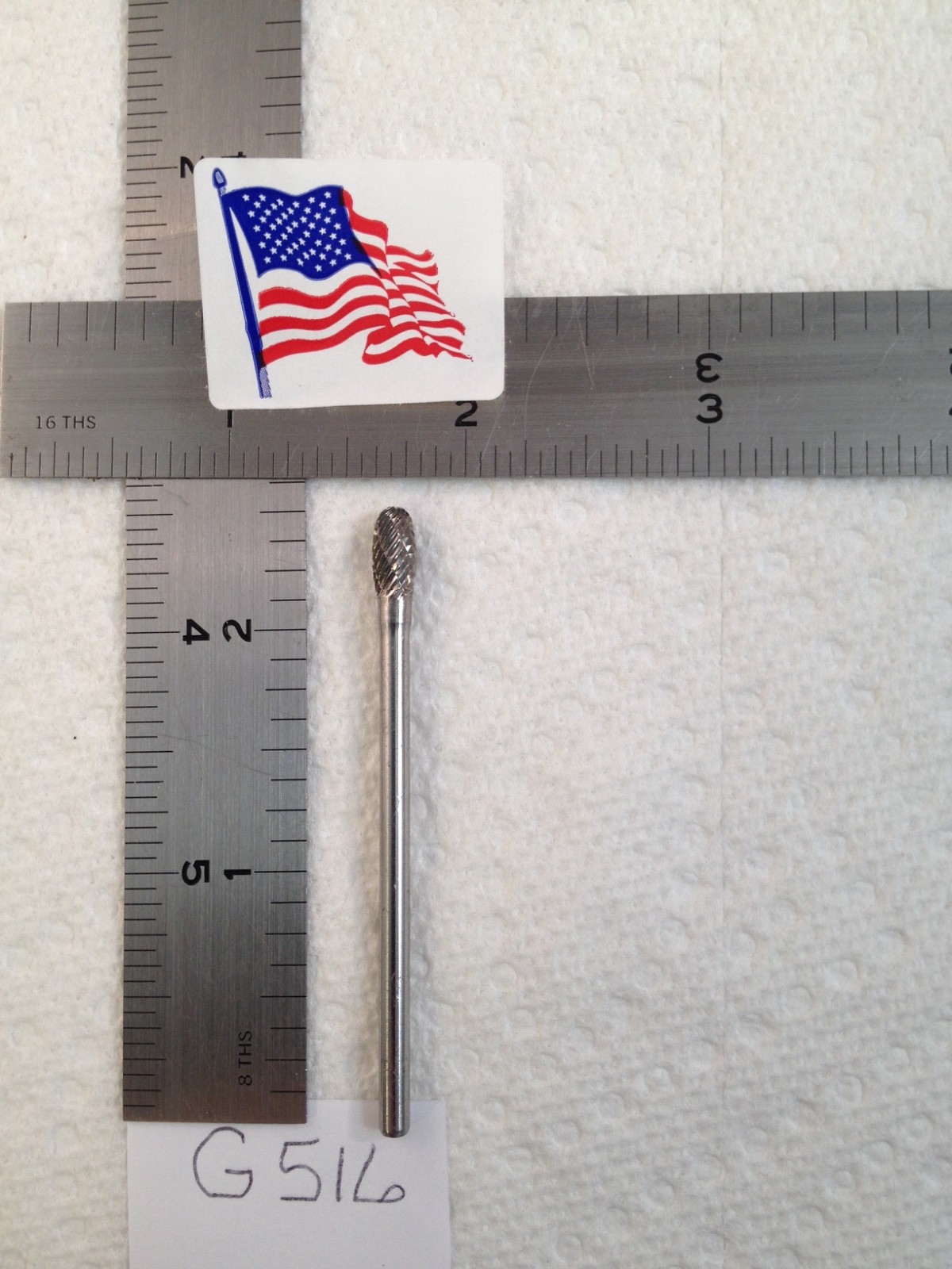 1 NEW FALCON / SGS 1/8" SHANK CARBIDE BURR SE-53 DOUBLE CUT. OVAL (G516)