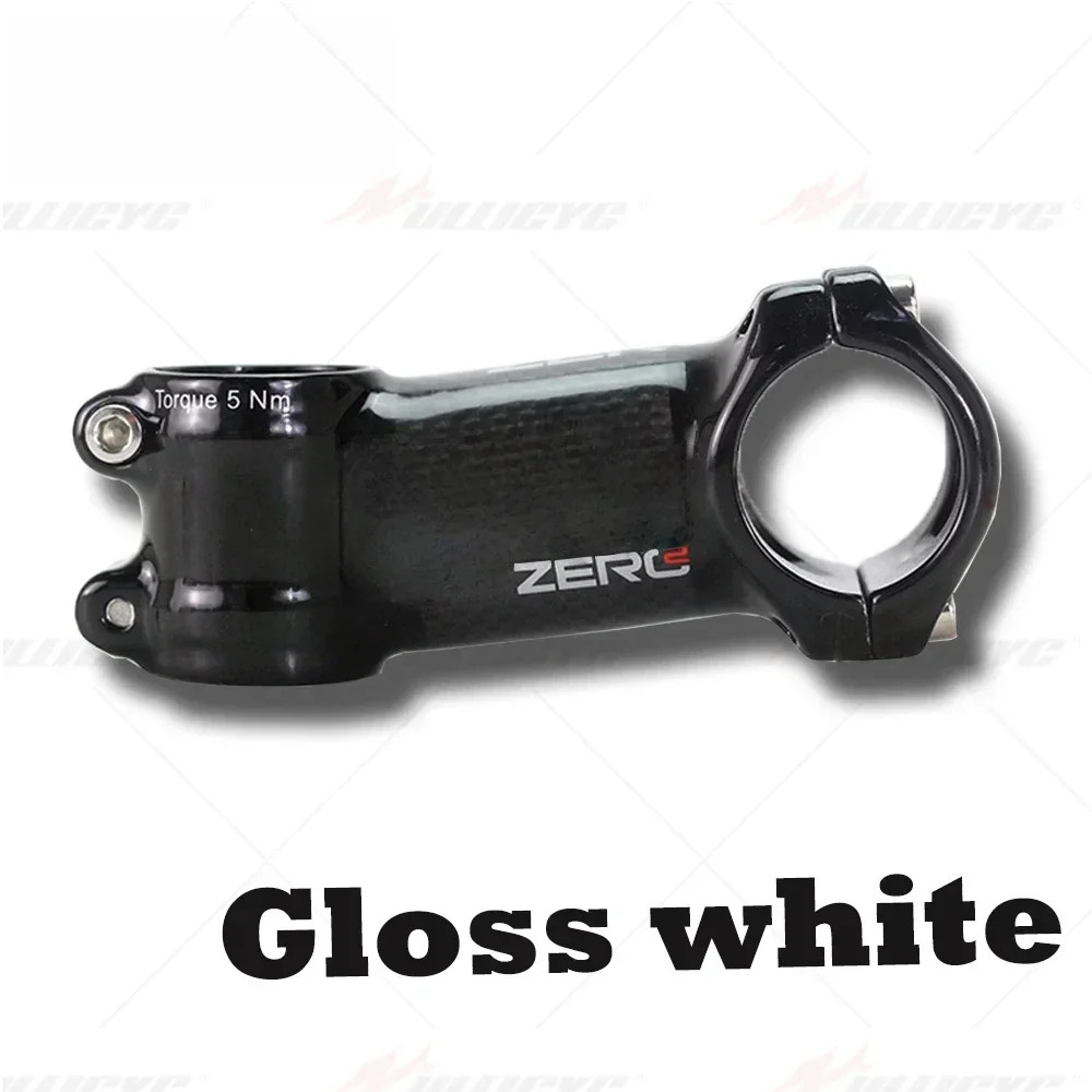 Carbon Fiber Road & MTB Bike Stem 6/17 Degree 60-120mm Length Gloss White/Matte