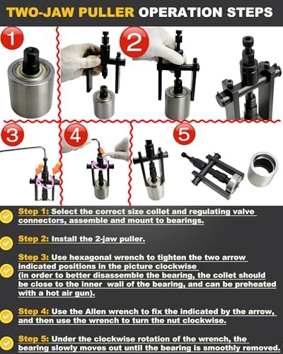 Upgrade 8-32MM Bicycle Blind Hole Bearing Puller Set with Slide Hammer & Two