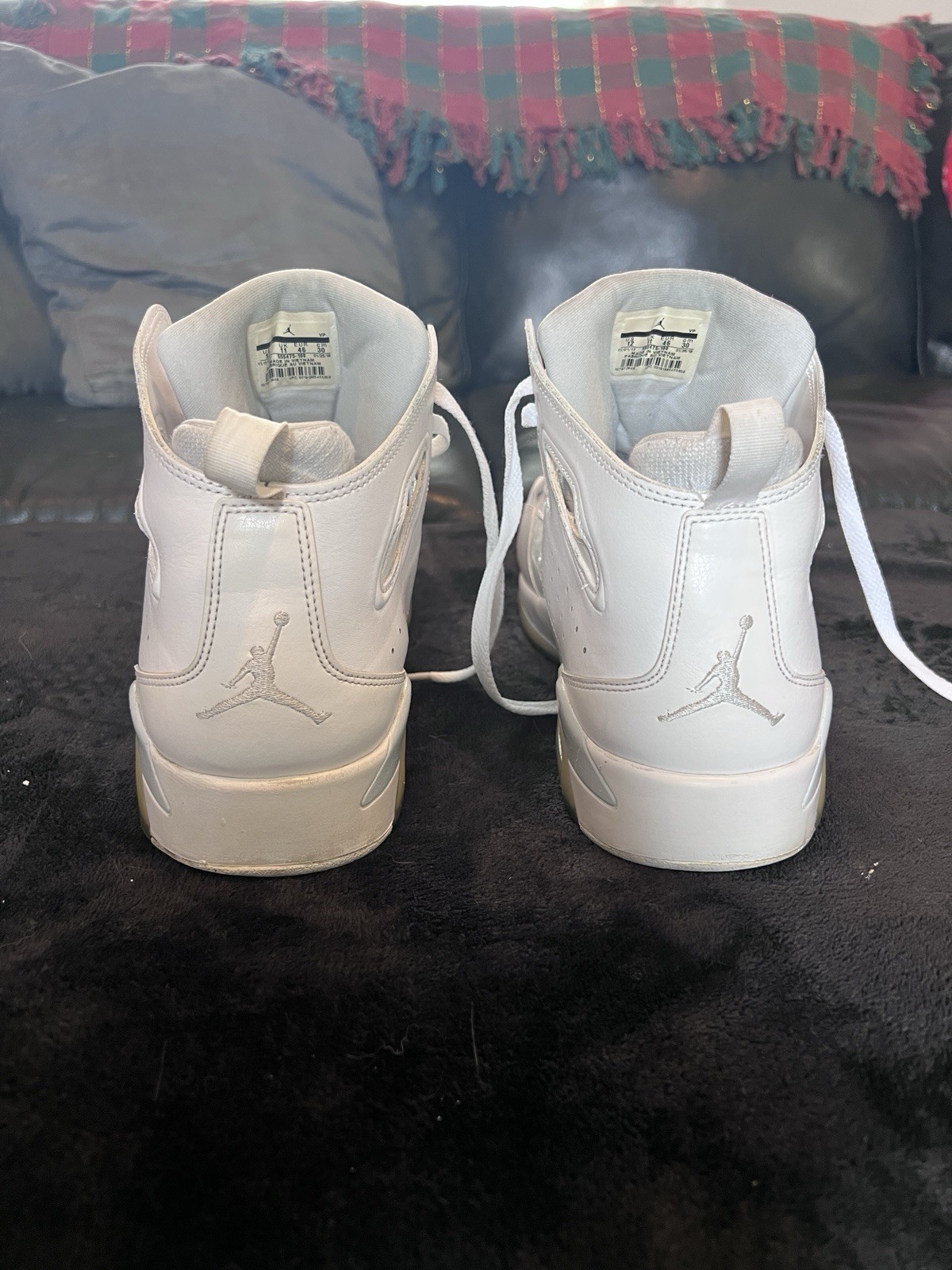 Men NIKE Air Jordan Flight Club '91 WHITE / MATTE SILVER (555475 100) W Box👍