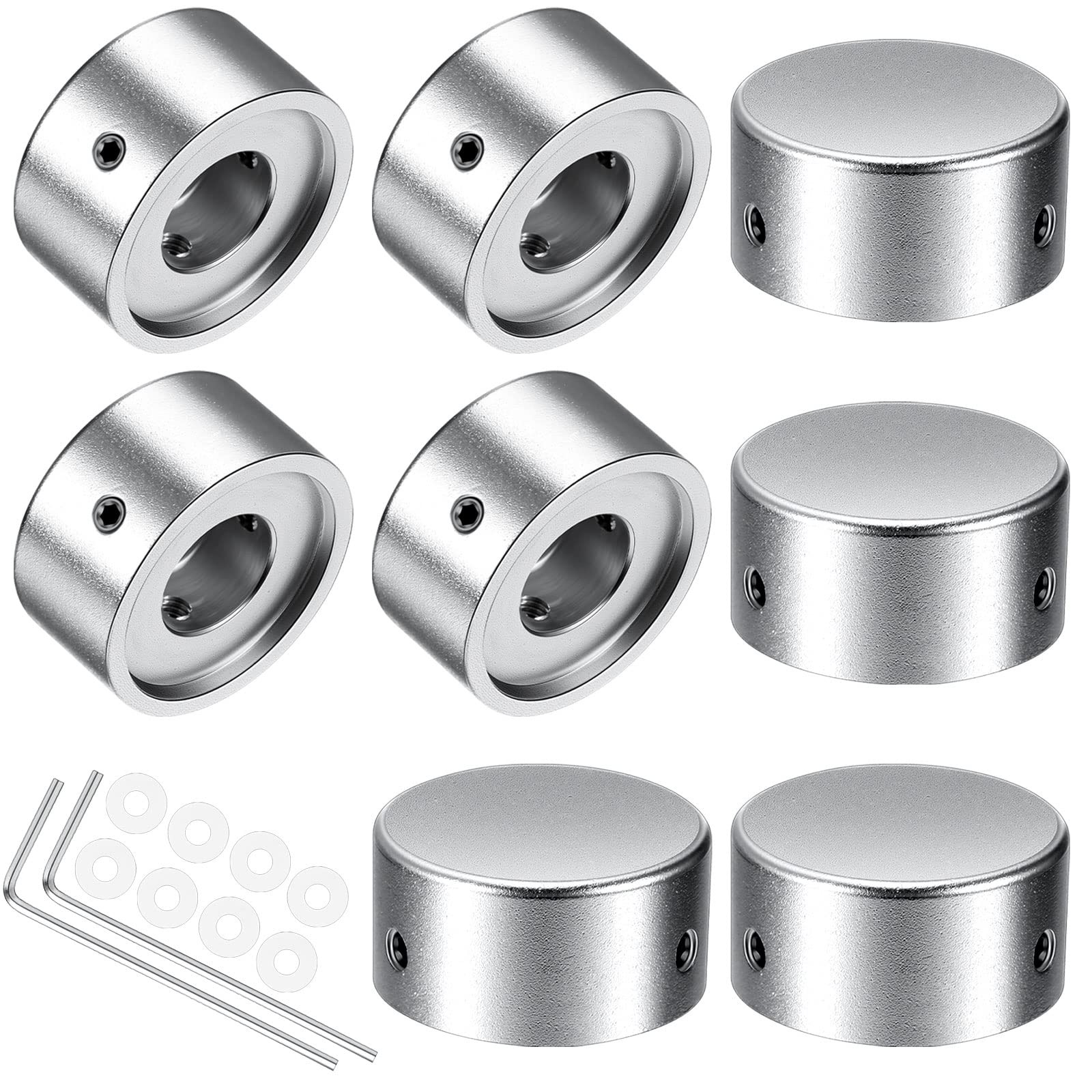 Pedal Footswitch Topper Metal Barefoot Pedal Buttons with 3 Screws and Rubber...