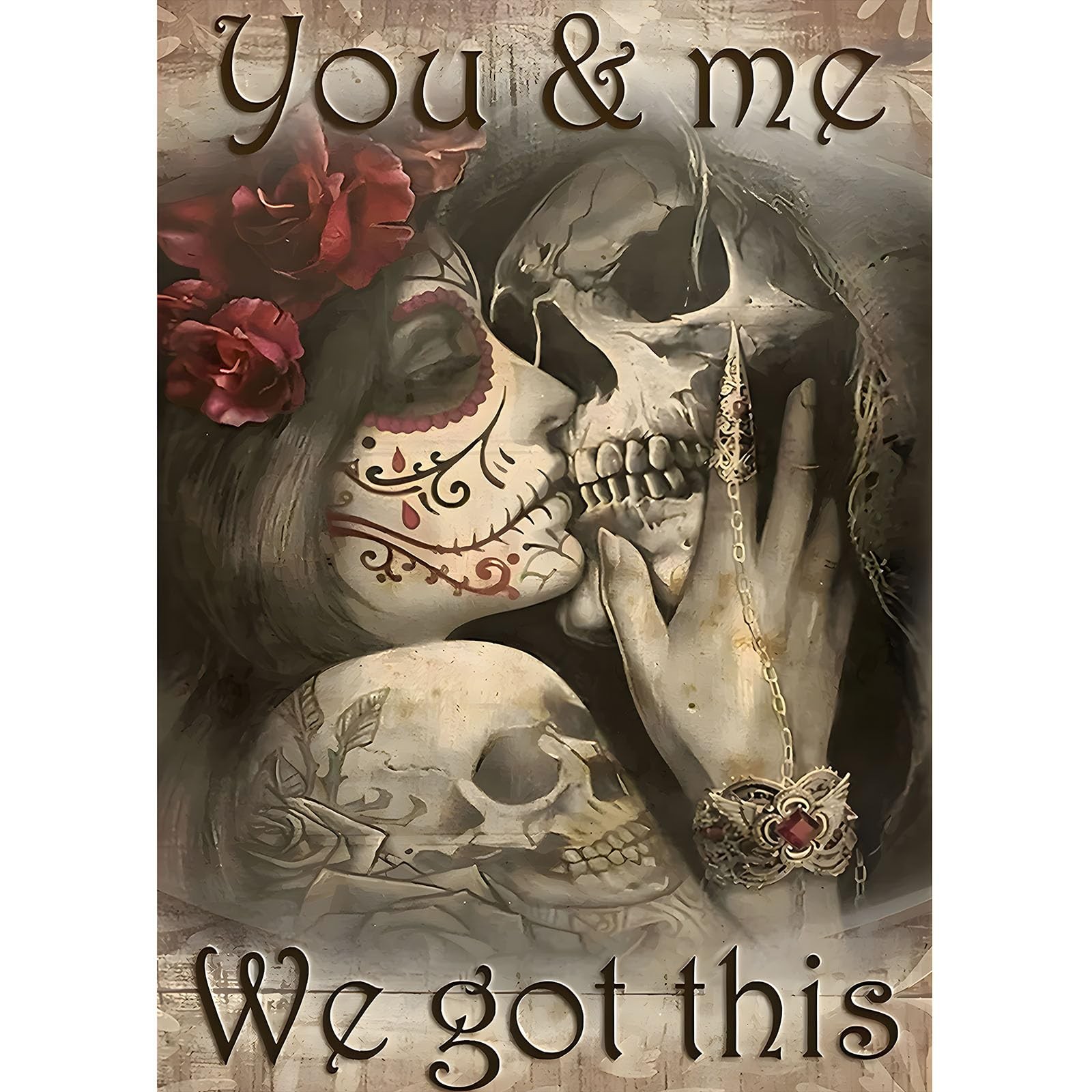 SENQAO Skull Diamond Painting Kits for Adults, Halloween Lover DIY 001