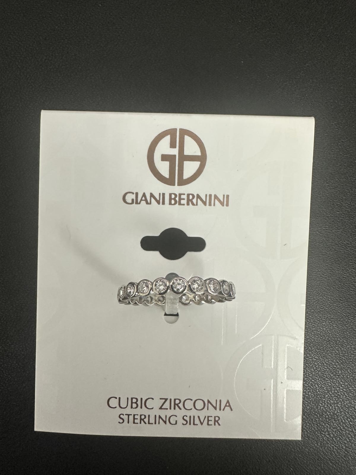 Cubic Zirconia Bezel Eternity Band, Size 7
