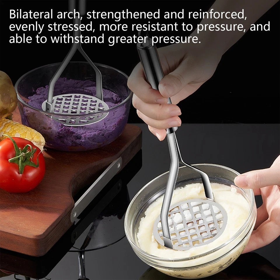 Potato Masher Hangable Stainless Steel Ricer & Vegetable Crusher Kitchen Gadget*