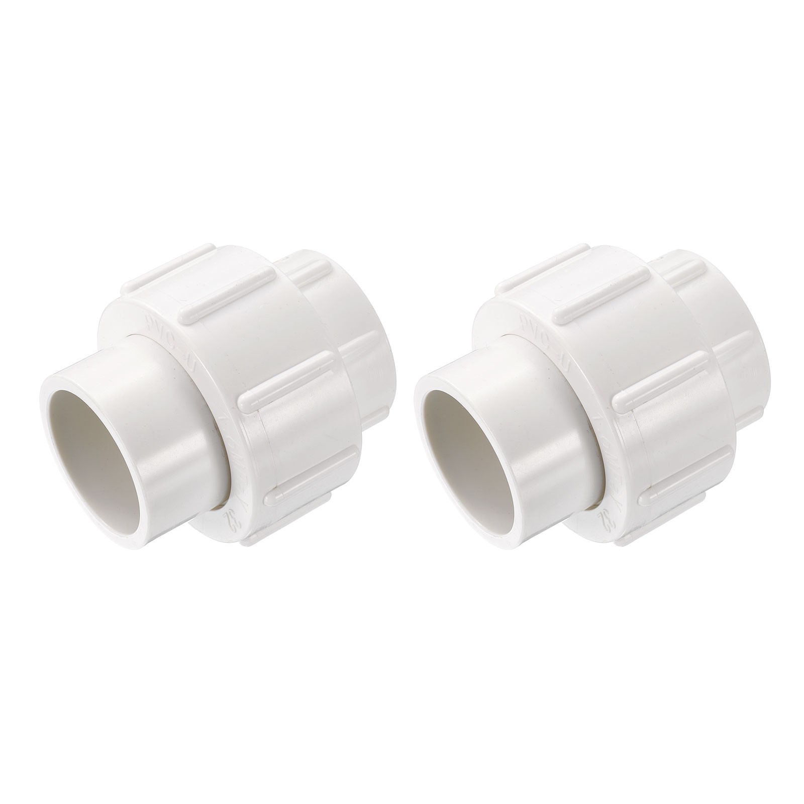 2 Pcs 1" Union PVC Coupling Pipe Fitting Adapter, White