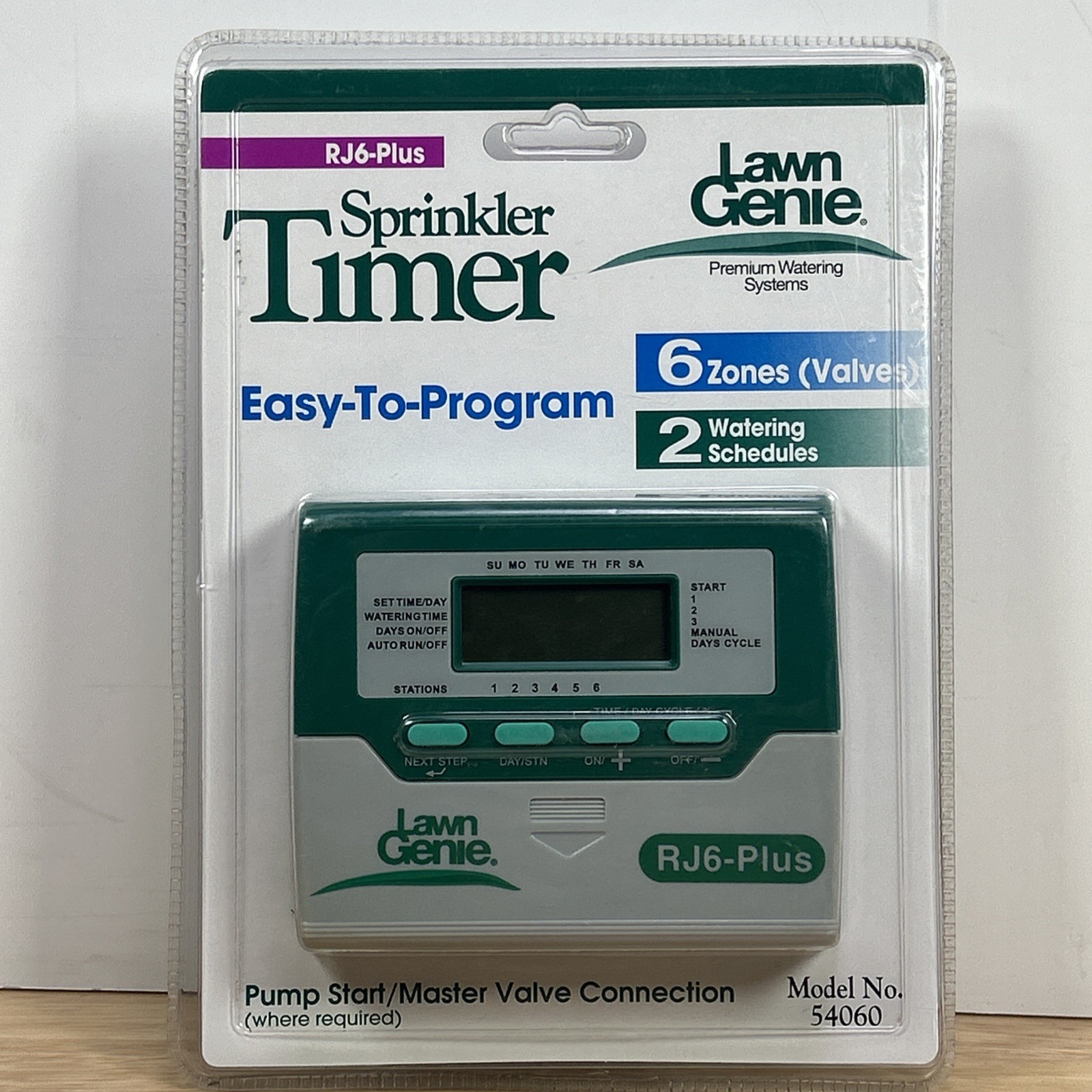 Lawn Genie RJ6-Plus 54060 Sprinkler Timer New Old Stock 6 Zones Easy To Program