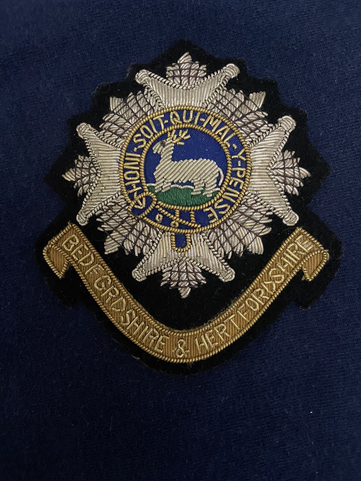 BEDFORDSHIRE & HERTFORDSHIRE REGIMENTBLAZER BADGE PATCH Vintage (1688–1958)