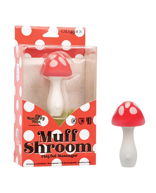 California Exotic Novelties Naughty Bits Muff Shroom Massager, Red/White