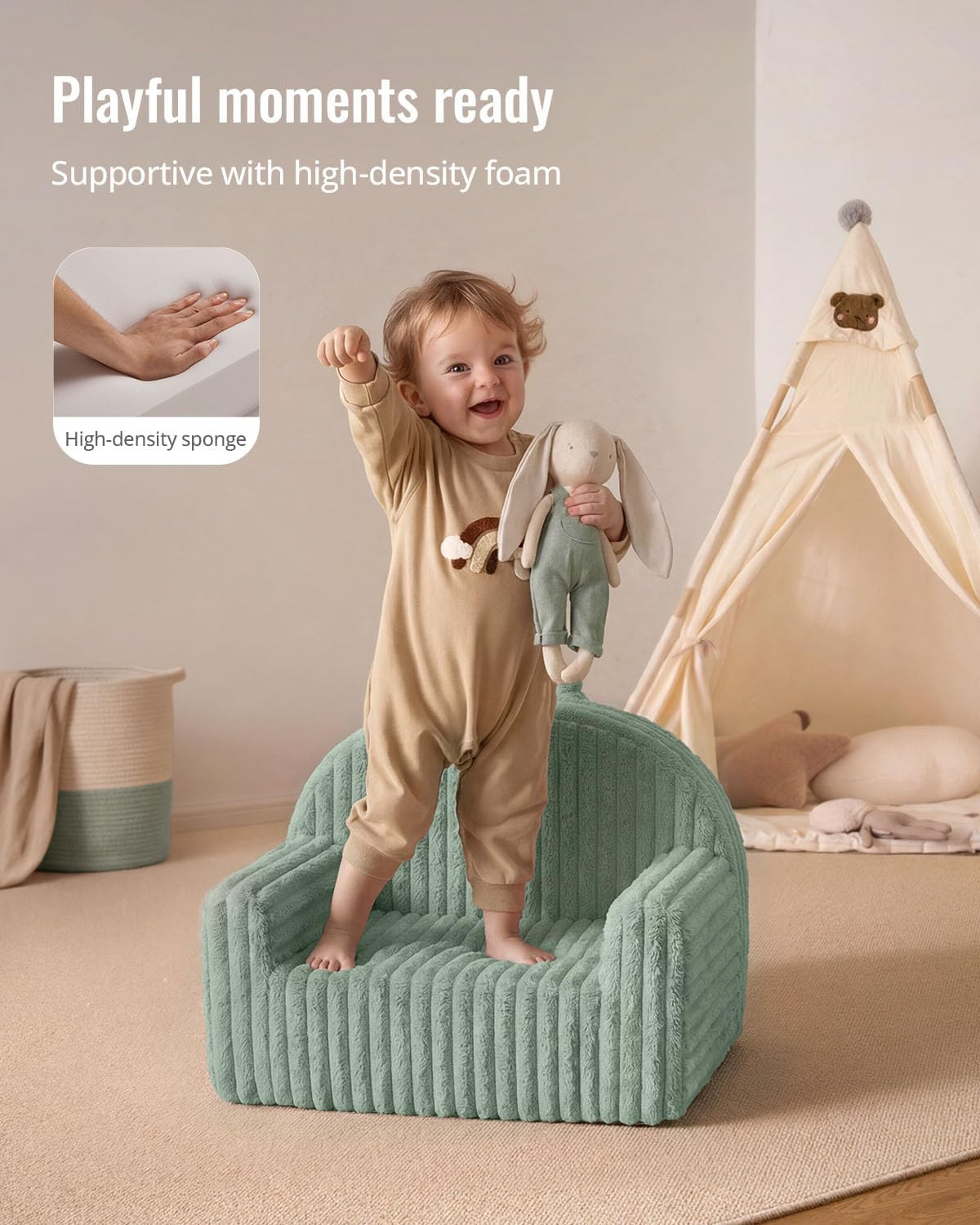 Blissful Diary Toddler Chair, Snuggly Soft Kids Sofa Chair, Supportive Toddler C