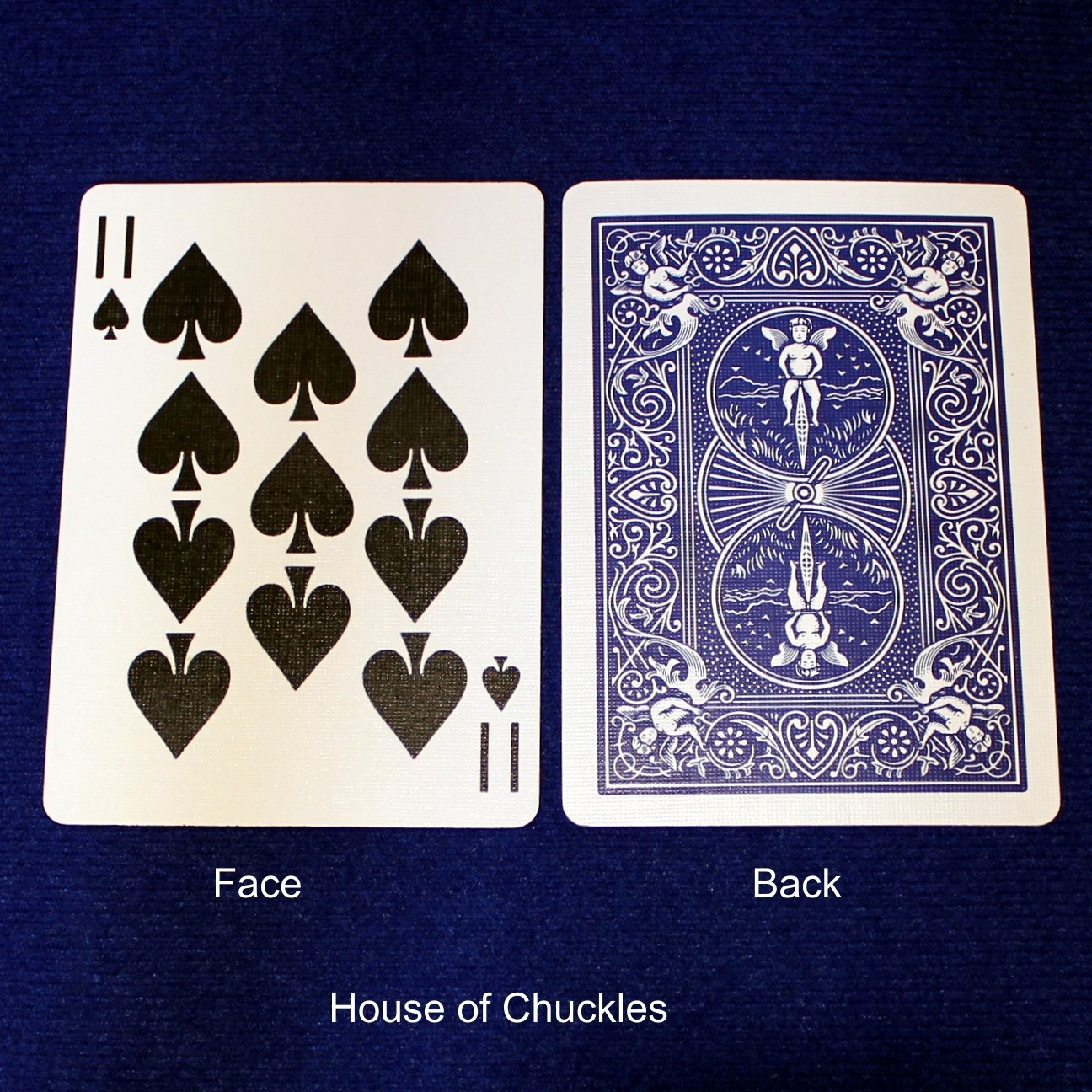 11 of Spades, Bicycle Printed Gaff Card, Blue