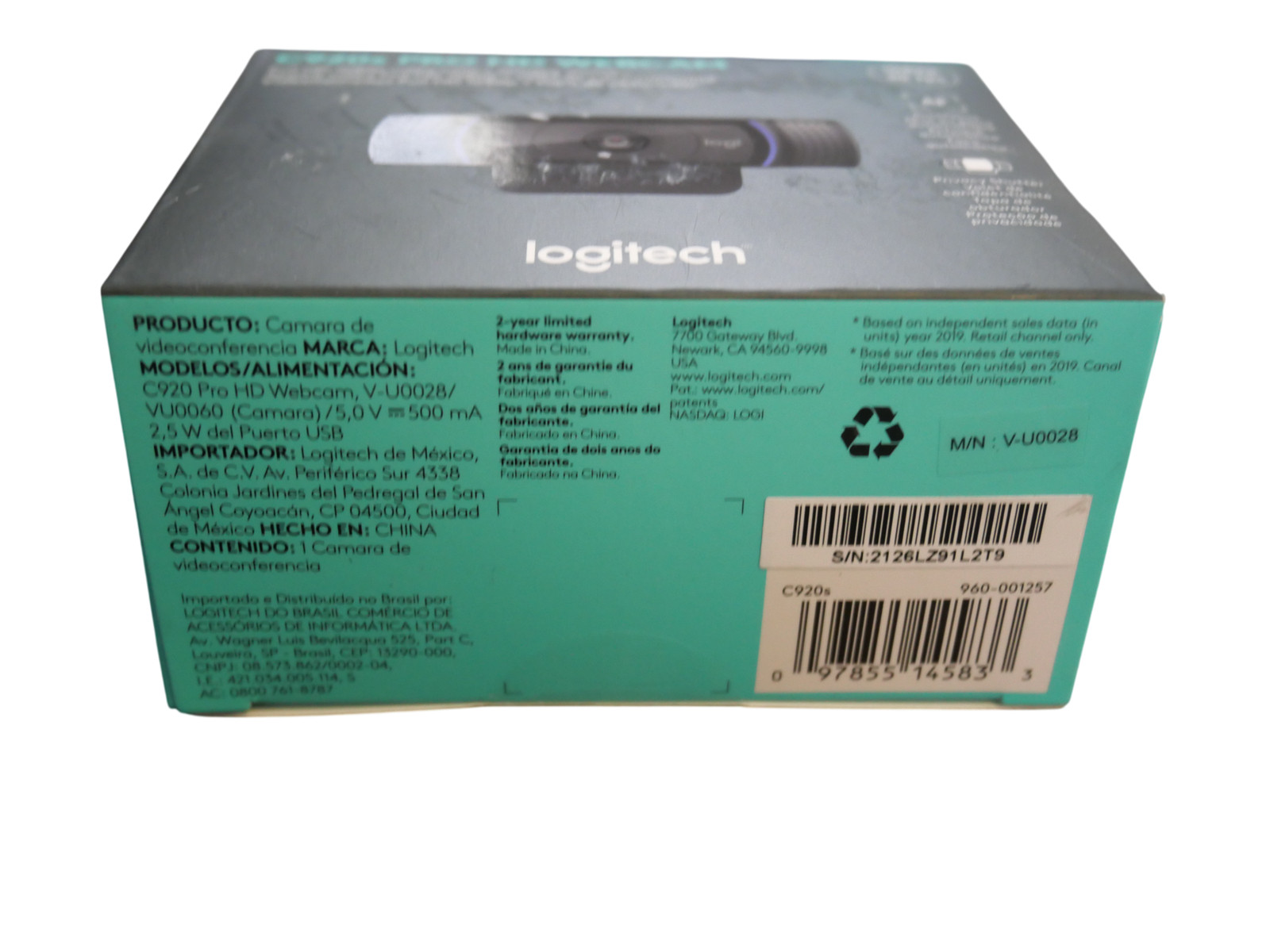Logitech C920s Pro HD (1080p) Webcam - Open Box