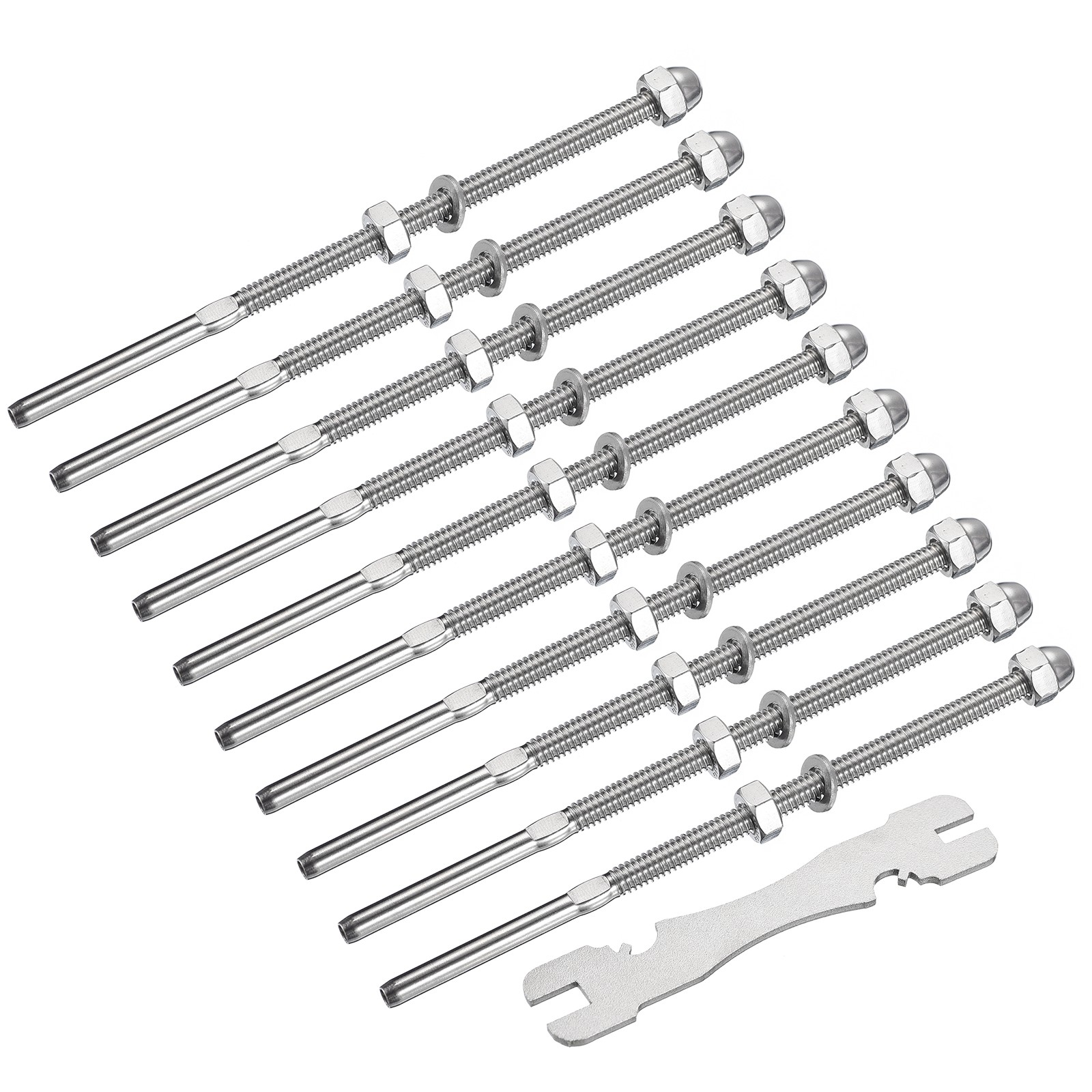 60 Pack Cable Railing Kit 6 Inch Long 1/8inch Swage Threaded Stud Tensioner