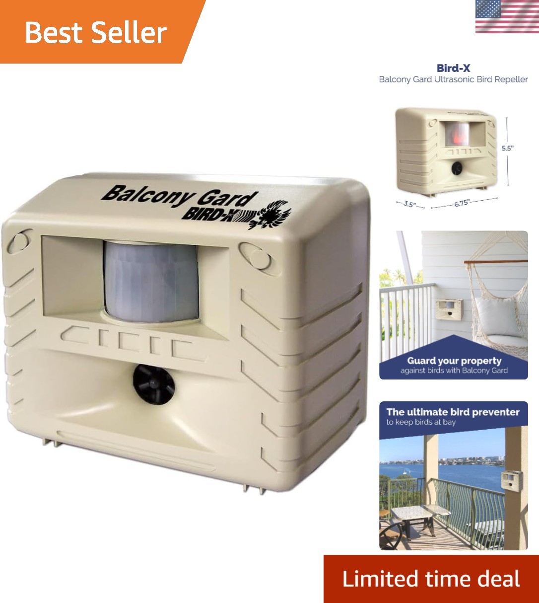 Balcony Gard Ultrasonic Bird Preventer Standard
