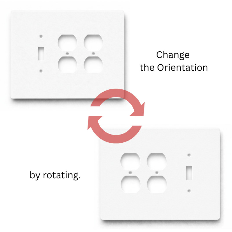 Oversize Combination Wall Plate Toggle Switch + Duplex Cover 6x8 Jumbo 3-Gang