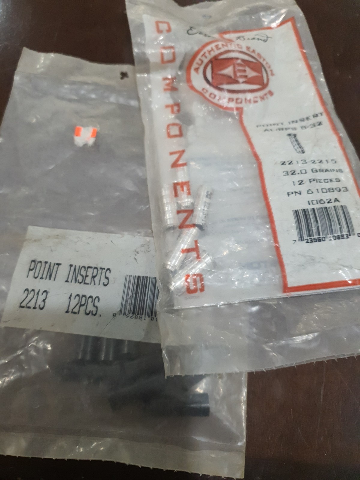 Dozen Easton Point Inserts Aluminum 2213-2215 4 Aluminum & 12 Black Inserts