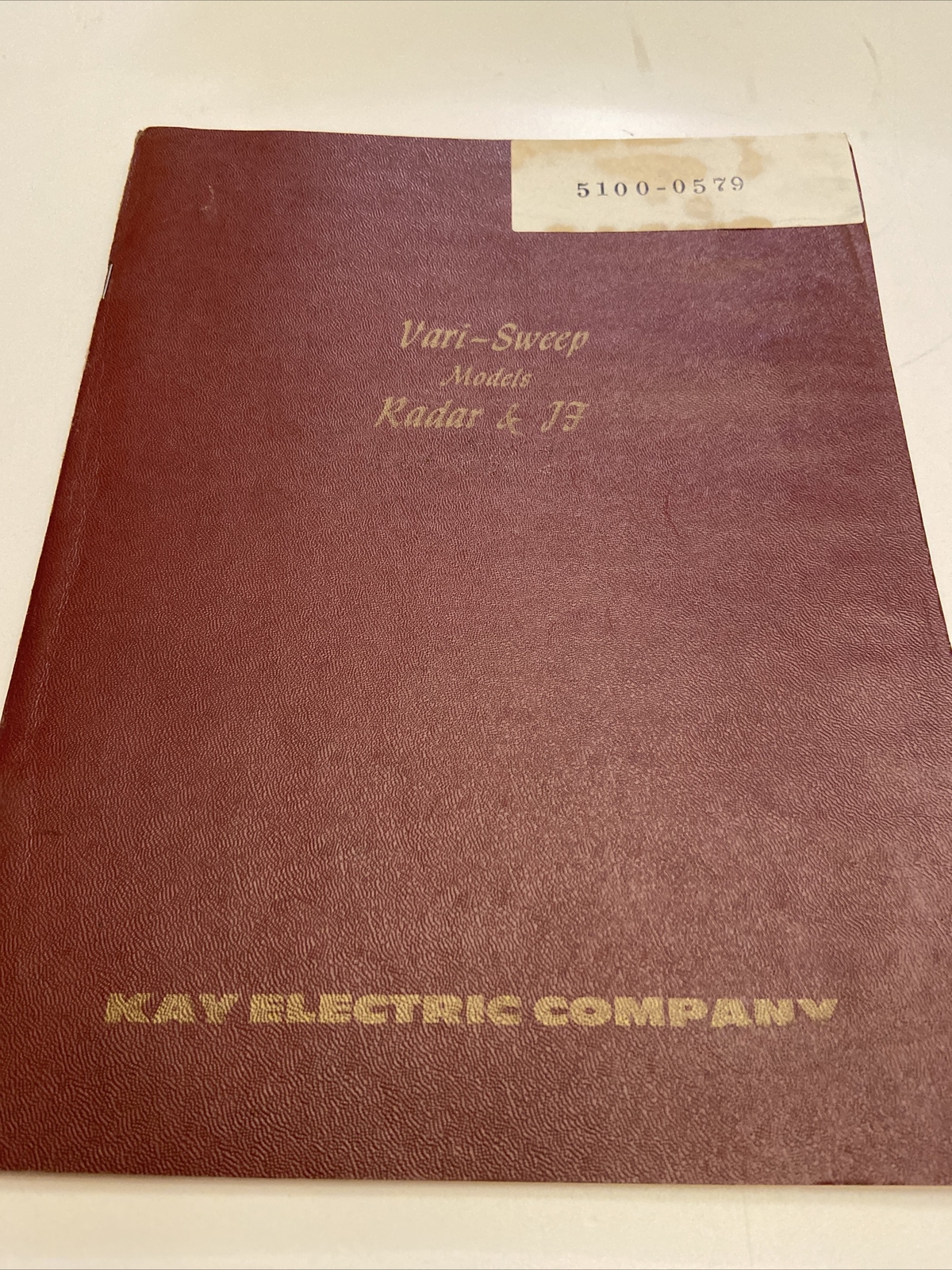 Kay Electric Co Vari Sweep Radar IF 865-AW Instruction Manual Schematics #F