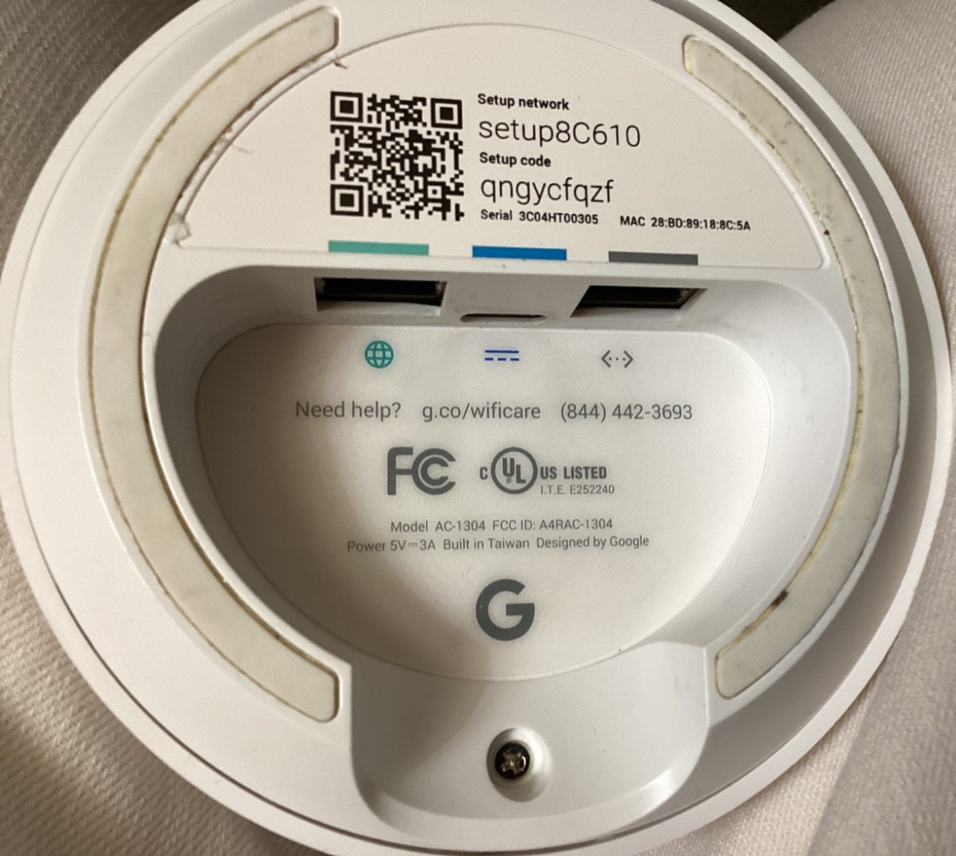 (2) GOOGLE Nest Wifi Router w/Power Supply-Bundle
