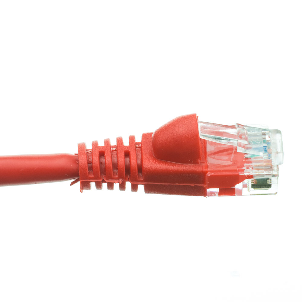 Pack of 5 Cables Snagless 6 Foot Cat5e Red Network Ethernet Patch Cable