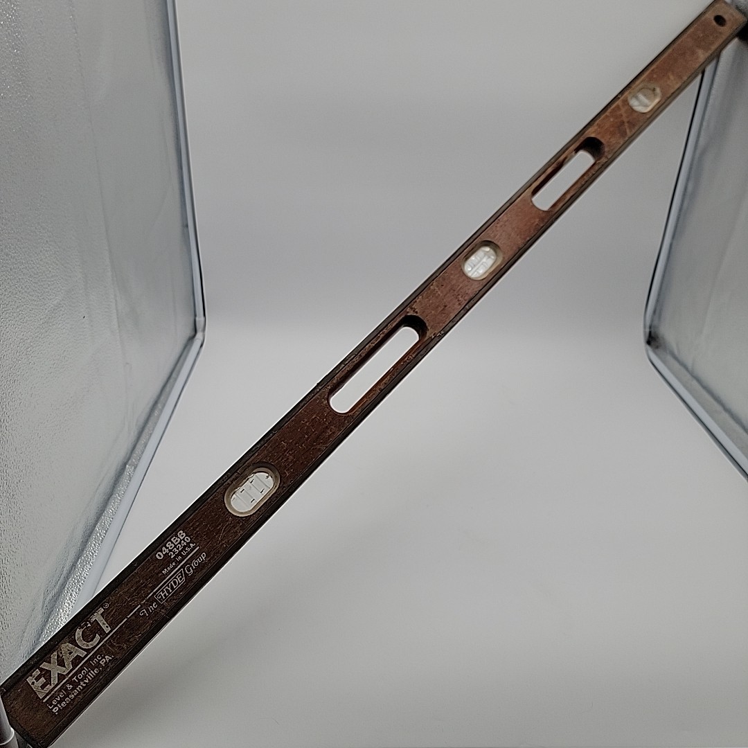 Exact Hyde Group 48 Inch Mahogany Wood Level 4' Carpenter Masonry Brass USA