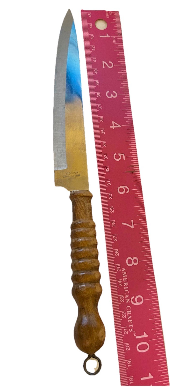 Vintage Butcher Kitchen Knife Stainless Steel Wood Handle Made In Japan 6” Mcm
