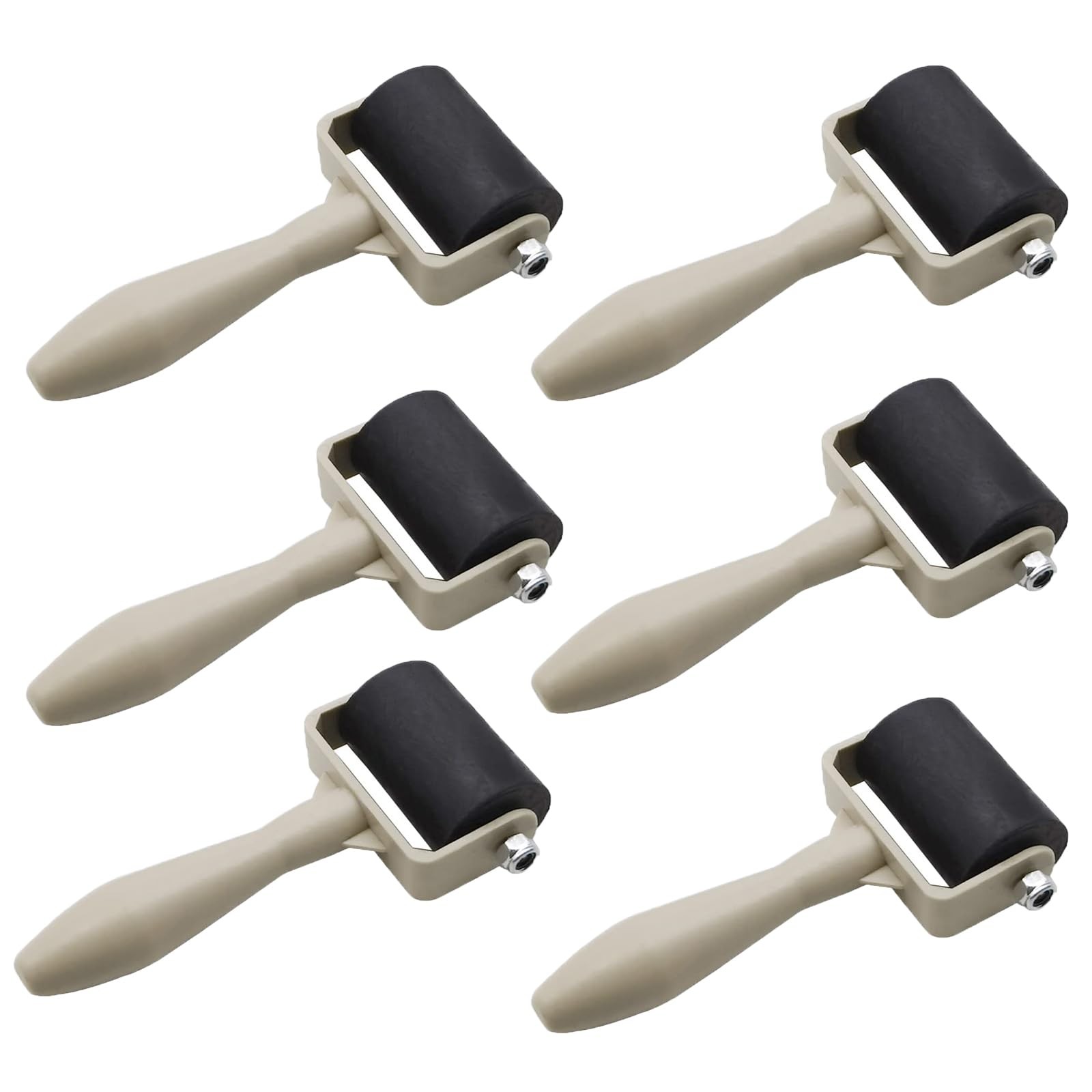 6 Pack Rubber Brayer Roller for Printmaking,Anti Skid Tape Construction Tools...