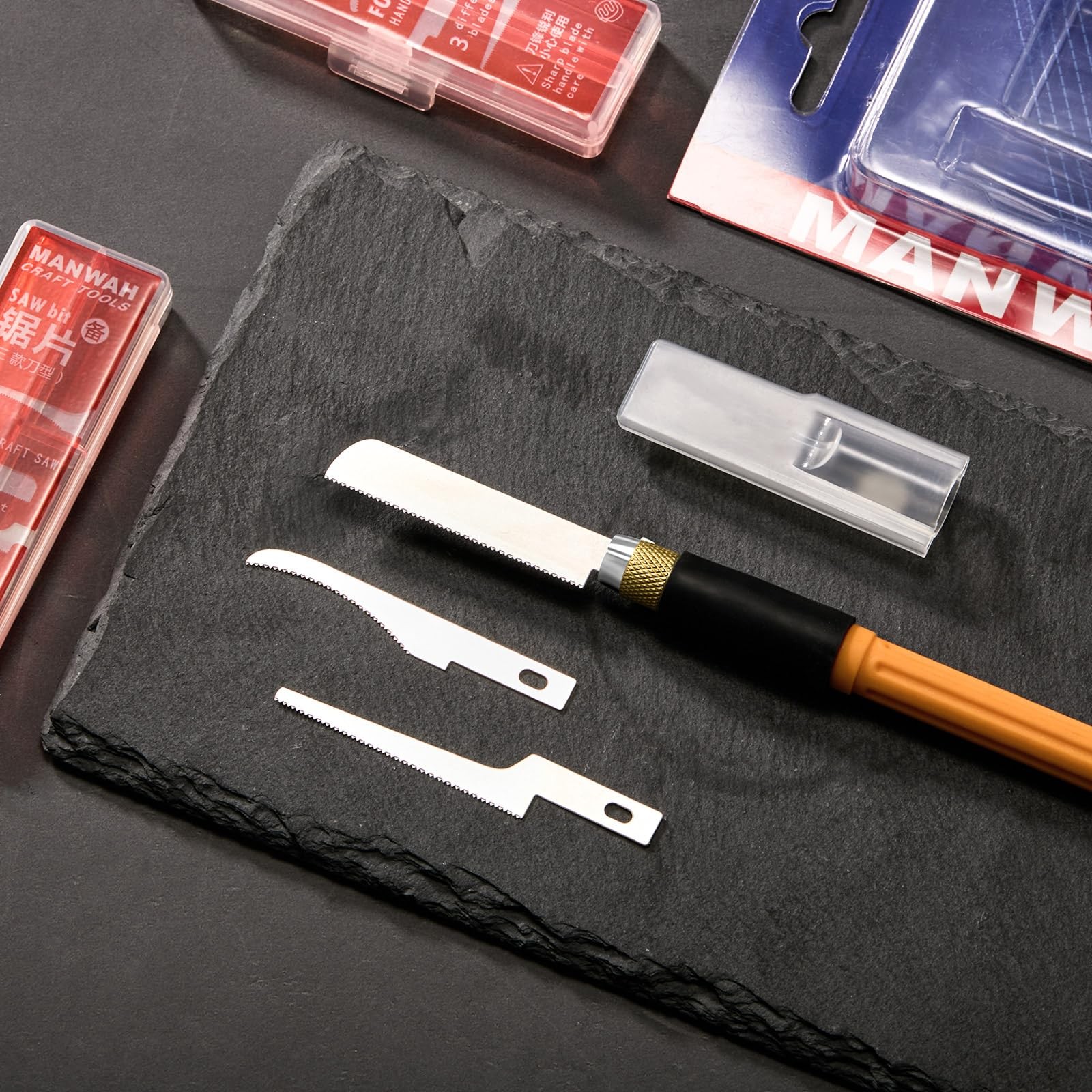 Honoson Mini Hand Saw Model Tools Small Hobby Blades Kit with 9 Yellow