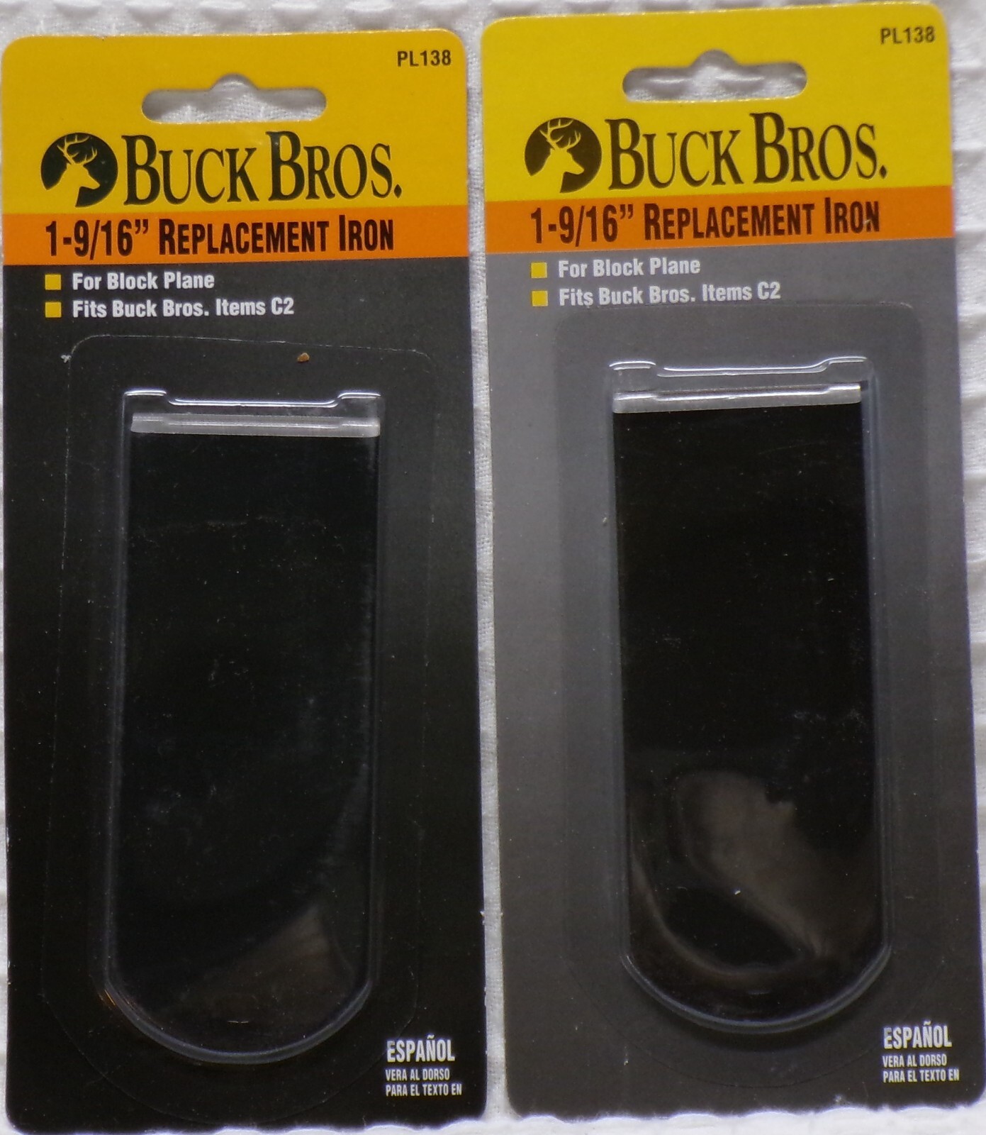 Lot of 2 Buck Bros. 1-9/16" Replacement Iron Block Plane C2 PL138
