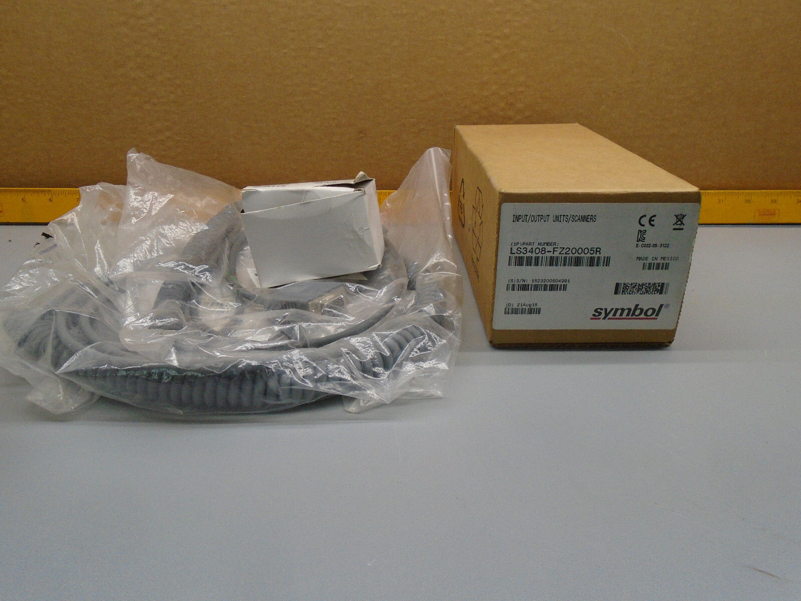New old Stock LS3408/FZ20005R Symbol Bar Code Scanner  with Cables Power Supply