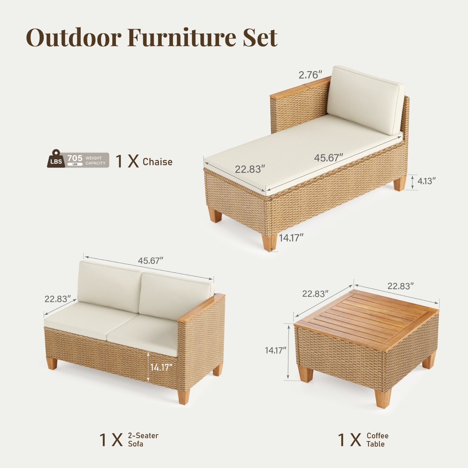 Outdoor Furniture Rattan Furniture Patio Conversation Set Outdoor Wicker Sofa
