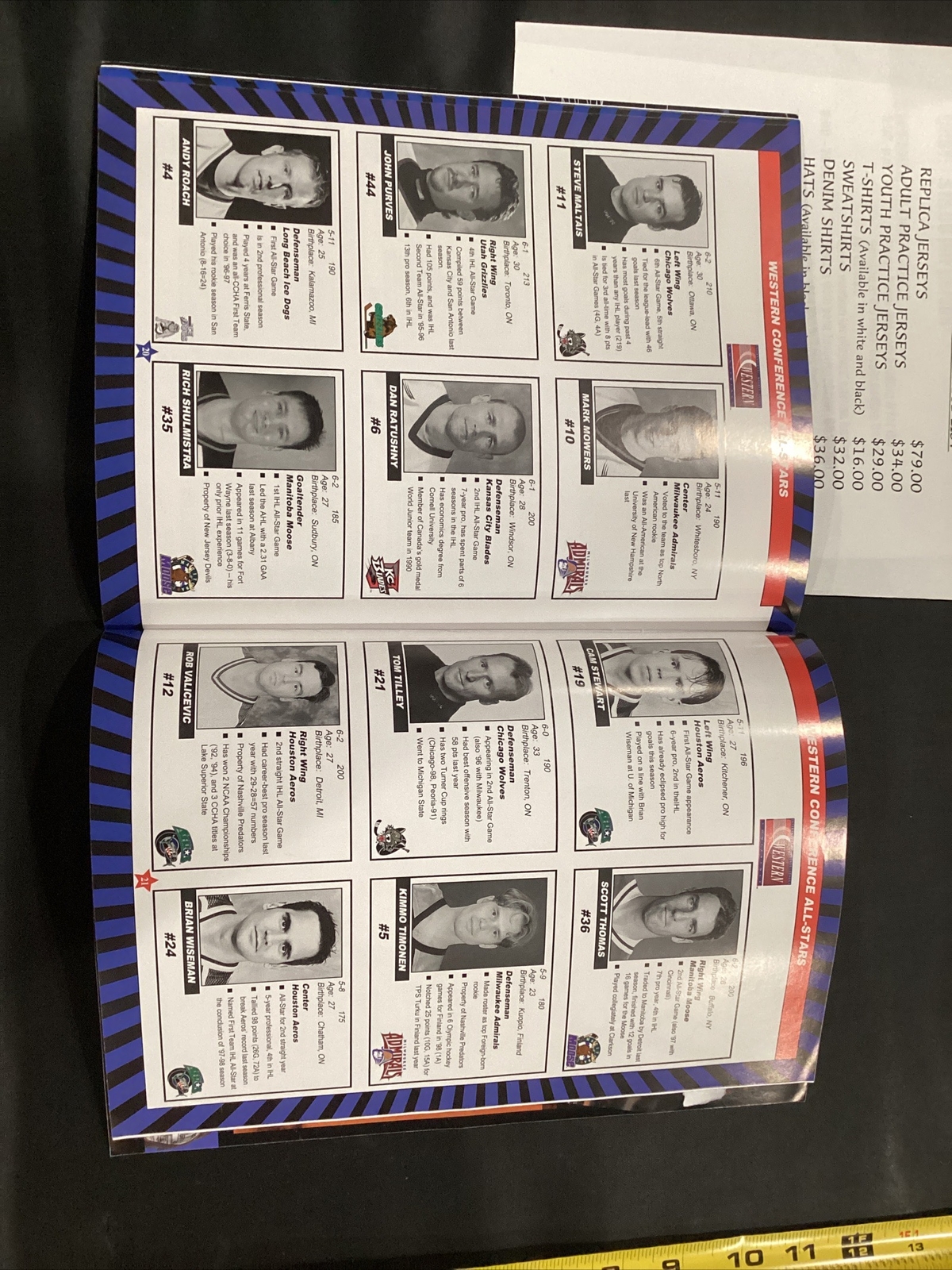 1999 Cincinnati Cyclones All Star IHL Hockey Game Jan 17 Program & Inserts