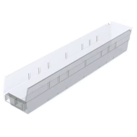 Akro-Mils 30124Sclar Shelf Storage Bin, Plastic, Clear, 4 In H, 4 1/8 In W, 23
