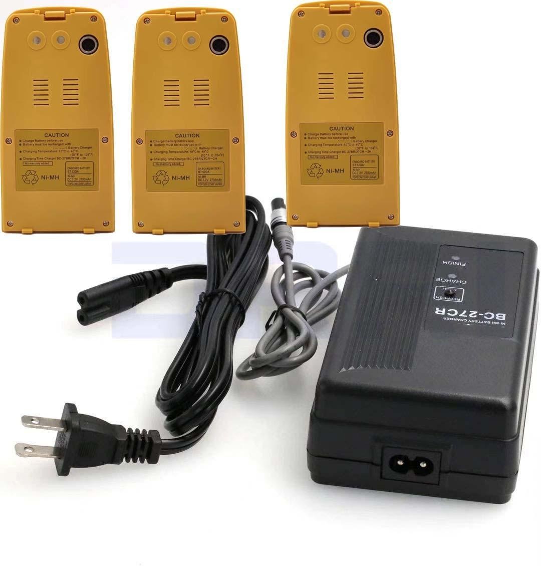 BC-27CR Charger with (3-Pcs) BT-52QA Battery for Total Station GTS GPT Surveying