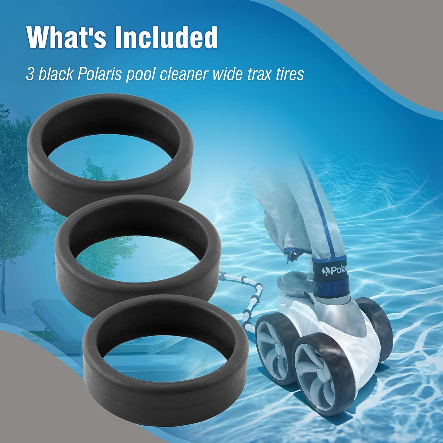 (3-Pack) Pool Cleaner Tires - 48-232 Replacement for (Compatible with)...