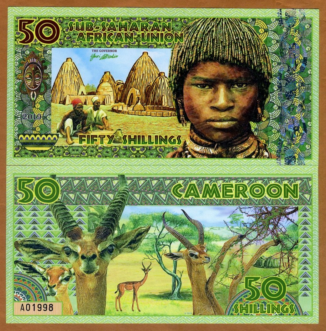 Sub-Saharan African Union, 50 Shillings, 2019, Private Issue Polymer Boy