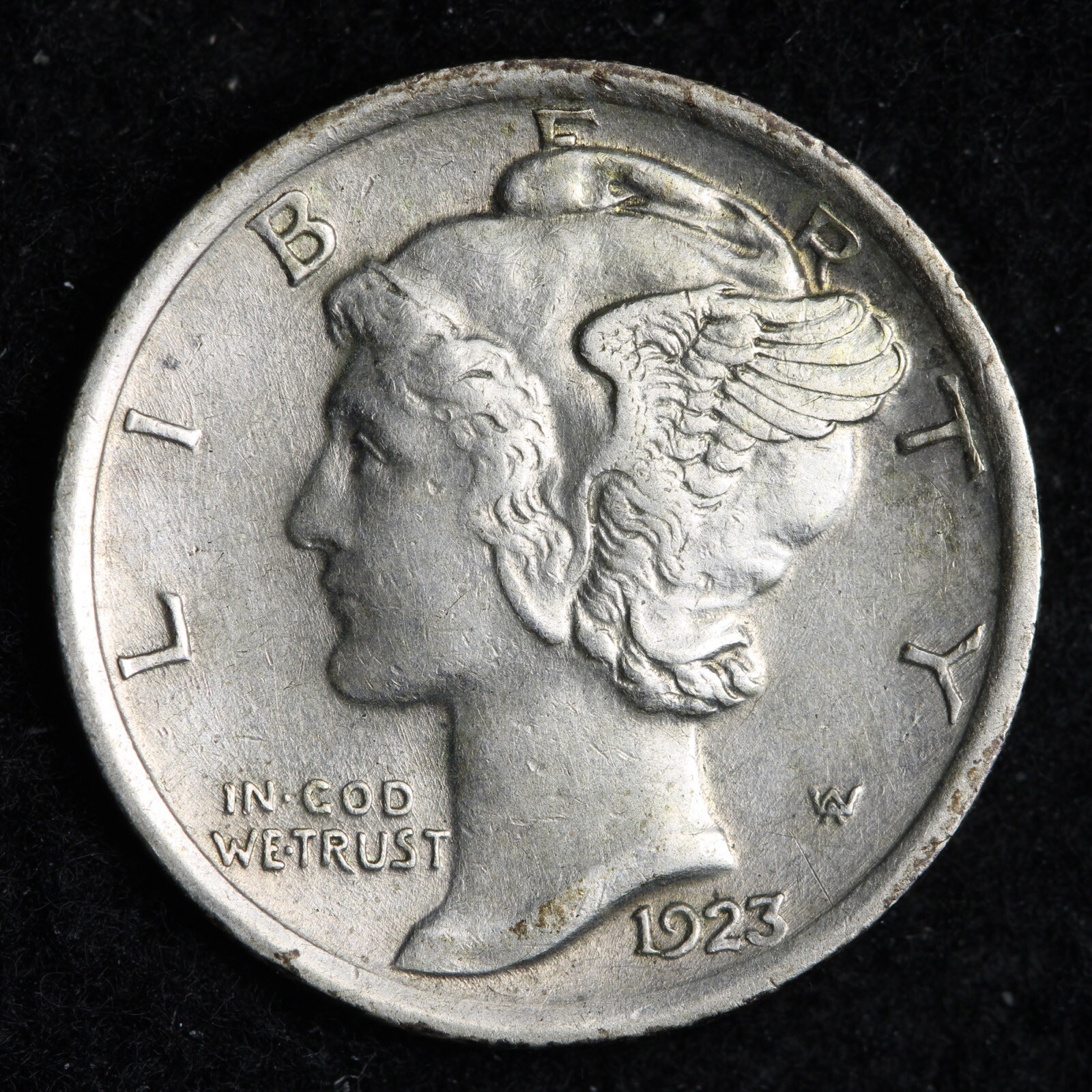 1923 Mercury Silver Dime CHOICE AU E332 RSCN