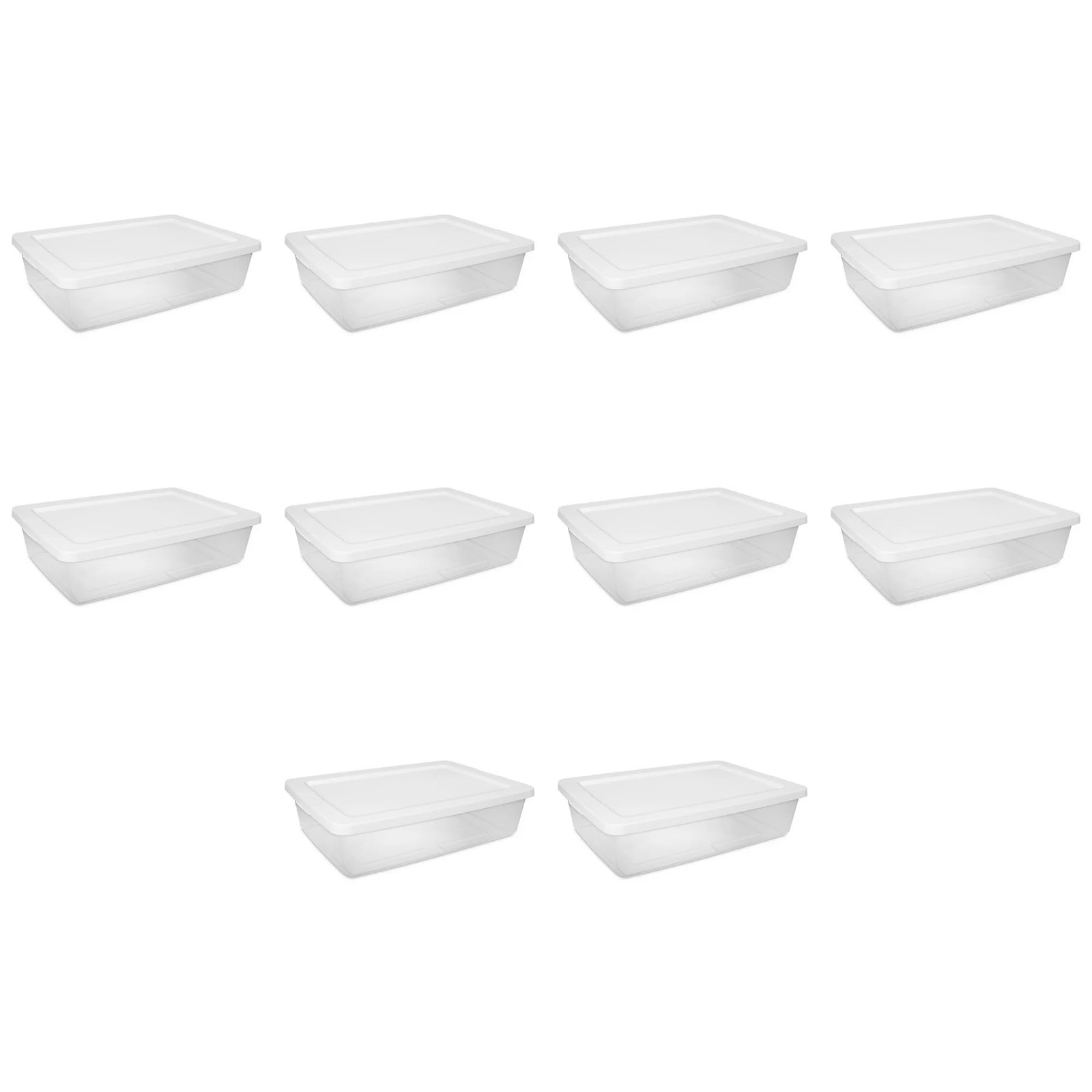 CNEIESD (2 pack) 28 Quart Clear Storage 23"L x 16.6"W x 5.9"H, White&Clear