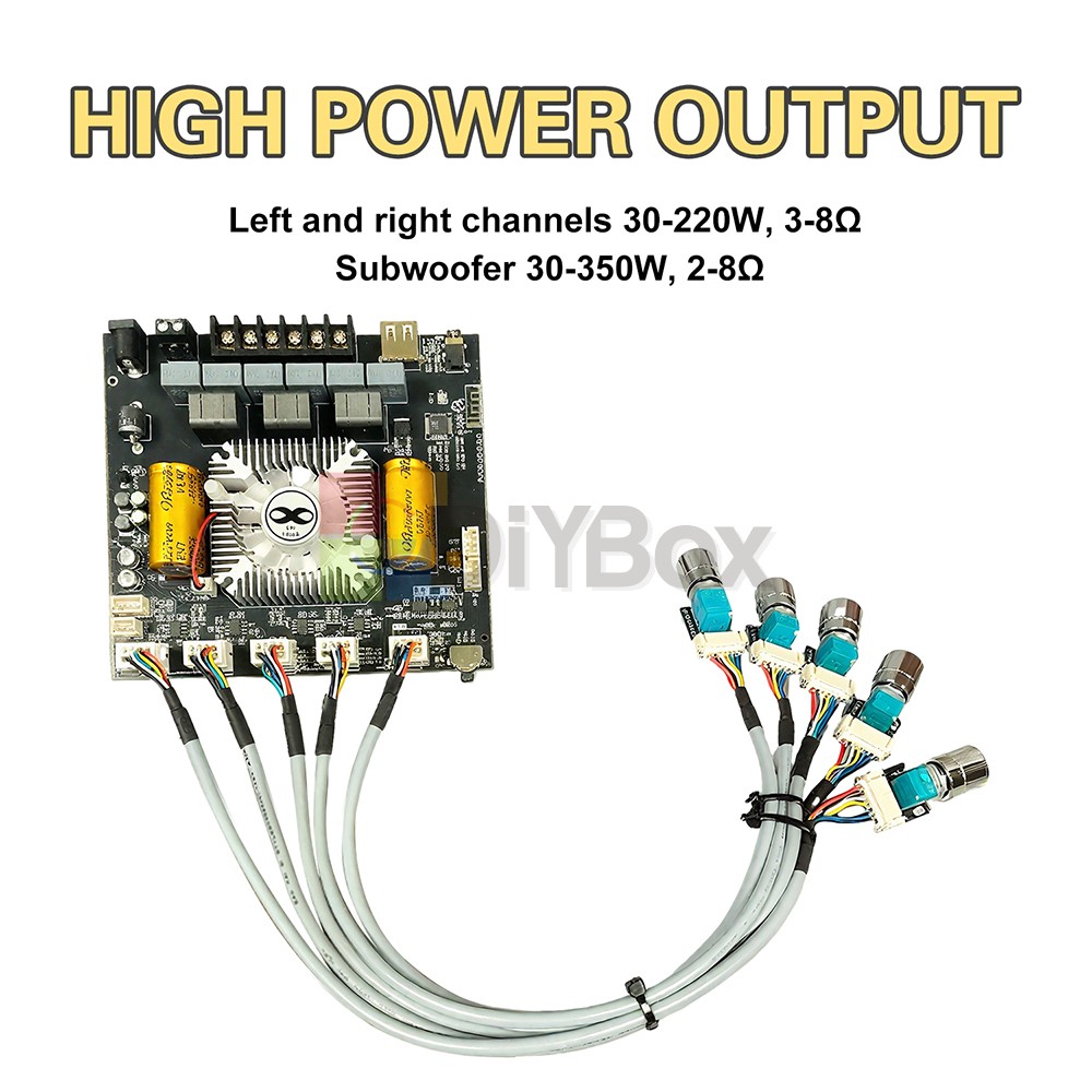 ZK-AS21 2.1 Channel Bluetooth Power Amplifier Board Module TPA3255 Subwoofer AUX
