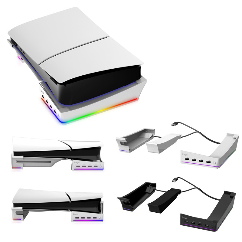 Horizontal Charging Base RGB Stand For Playstation PS5 Slim Console Accessories