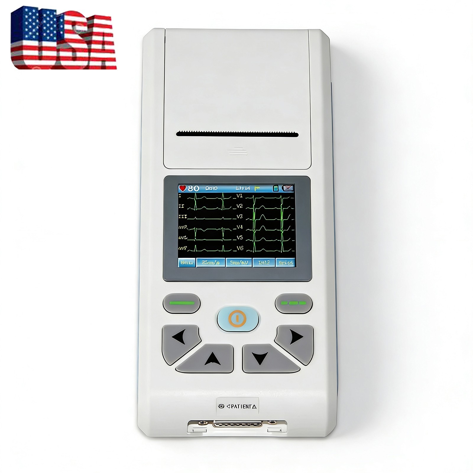 Portable 12-Lead EKG/ECG Machine: Touch Screen, USB, & Built-in Printer