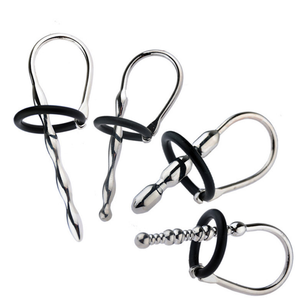 Male Stainless Steel Urethral Through-hole Urethral Penis Sound Plug BDSM Toys