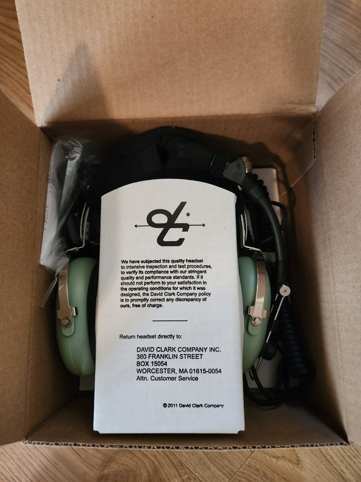 David Clark Aviation Headset Model H10-76XL With Electronic  Noise Canceling
