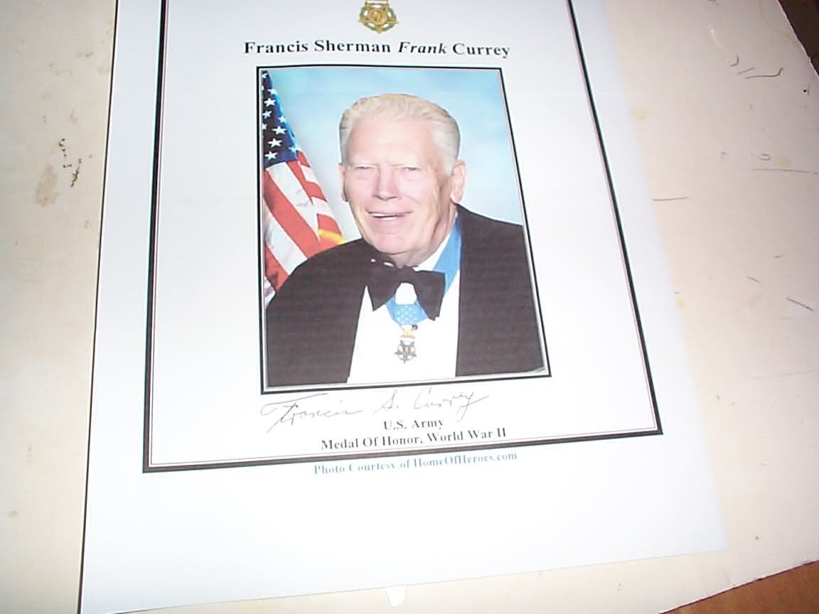 " SGT. FRANCIS SHERMAN CURRY-MEDAL OF HONOR " HAND SIGNATURE