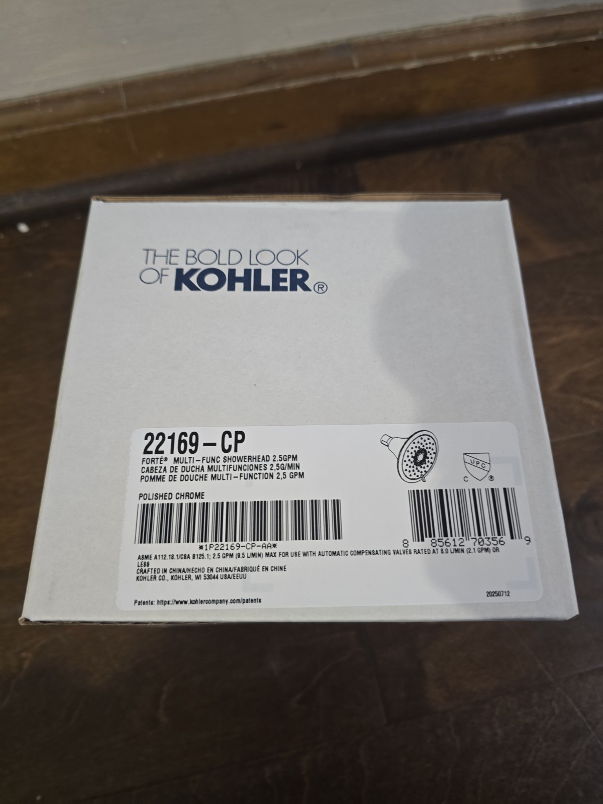 Kohler 22169-CP Forté Three-function showerhead, 2.5 gpm, Polished Chrome