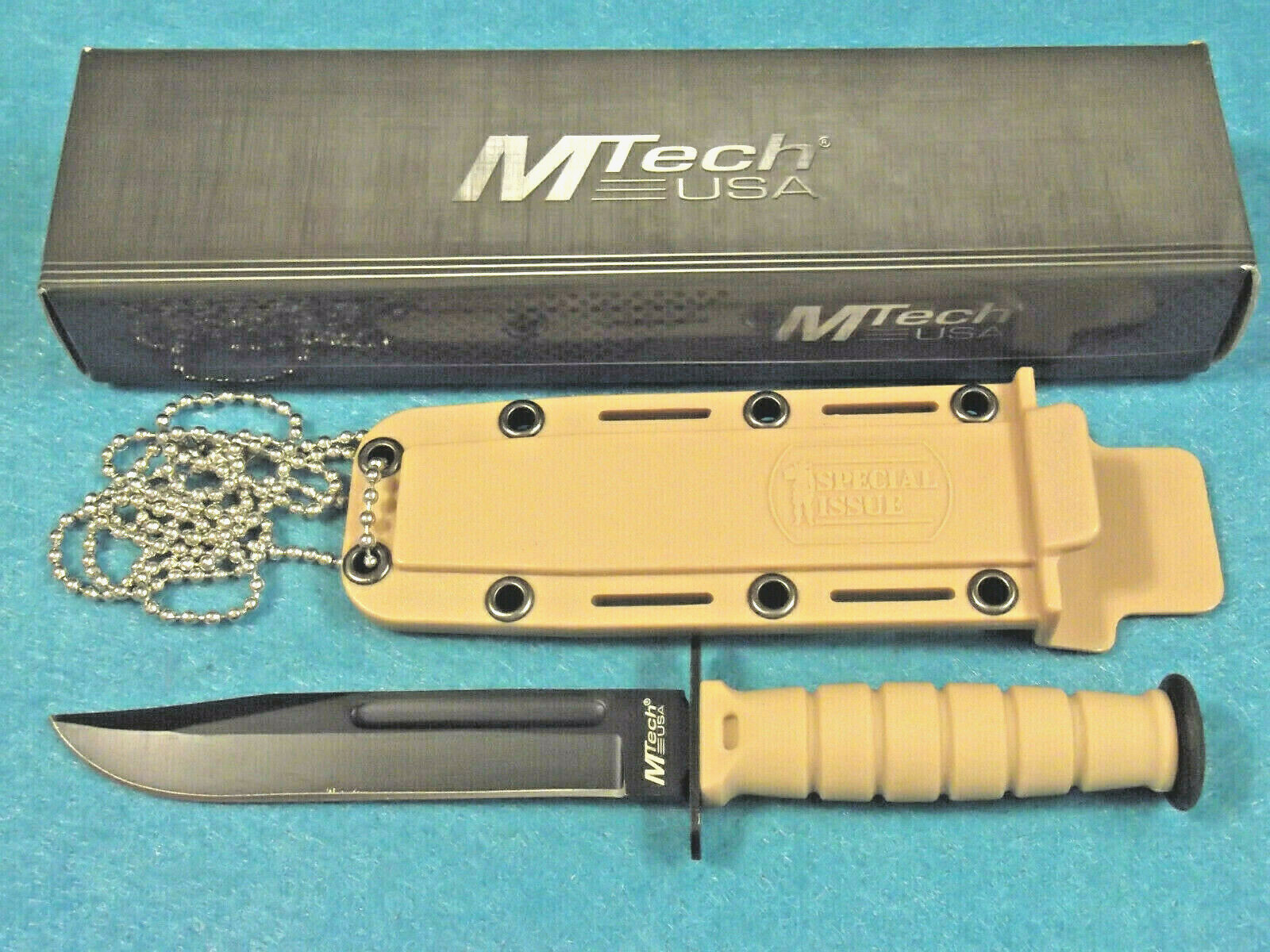 MTech MT632DT Desert Tan Combat Bowie Fixed Blade Neck Knife 6" overall NEW!