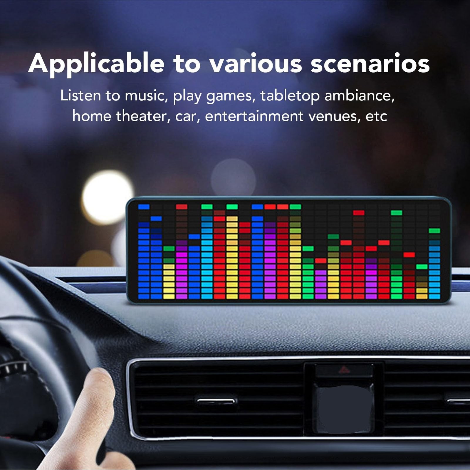 LED Audio Visualizer 16x24 Analyzer Equalizer Display 20 Dynamic Modes 7 Colo...