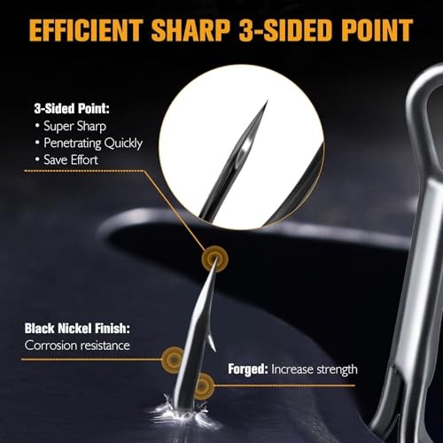 Fishing Treble Hooks 3X Strong Professional V Triple #4 * 50PCS Black Nickel