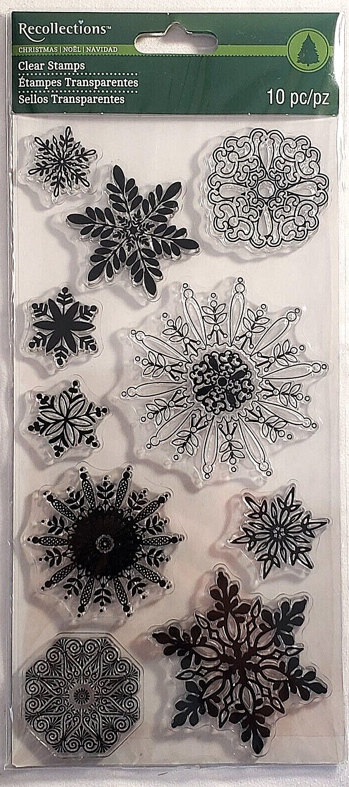 Recollections Christmas Clear Stamps - SNOWFLAKES - 10 pcs