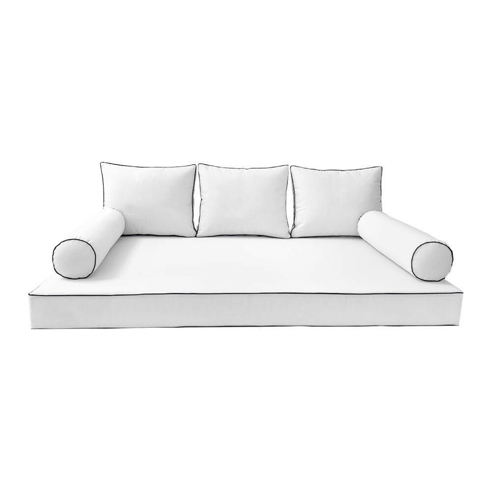 Style3 6PC Contrast Pipe Daybed Mattress Cushion Complete Set Twin Size AD106